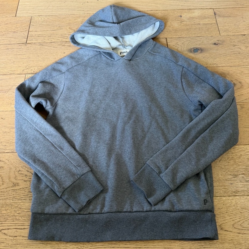 Pact Pullover Hoodie Size L Grey‎ Excellent Organic Cotton Fleece (2008)